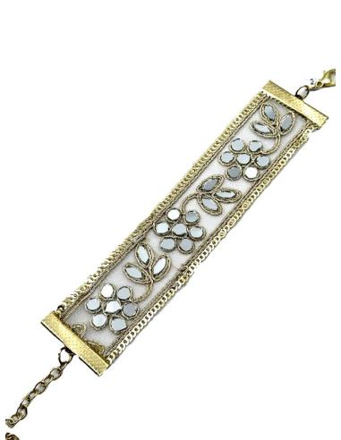 PULSERAS INDIAS DORADAS Y PLATEADAS CON FLORES