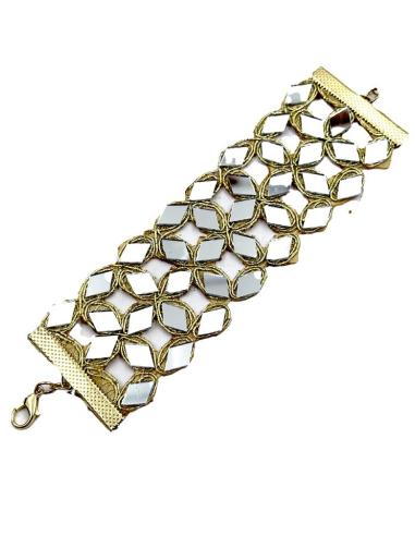 PULSERAS MUJER DORADAS ANCHAS ESTILO EXOTICO INDIA