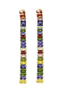 PENDIENTES BODA LARGOS CON DESTELLOS COLORIDOS