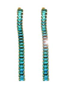PENDIENTES BODA LARGOS AZULES CON DESTELLOS BRILLO