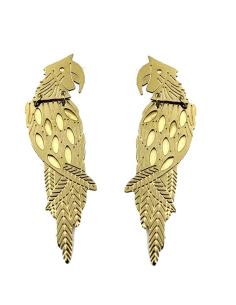 PENDIENTES DORADOS DE LORO IDEALES PARA VERANO EN ACERO