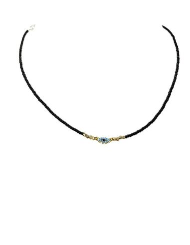 BONITOS COLLARES NEGROS CON OJO DE LA SUERTE AZUL
