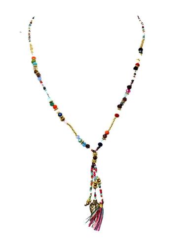 COLLARES COLORIDOS CORTOS PARA VERANO CON BORLAS
