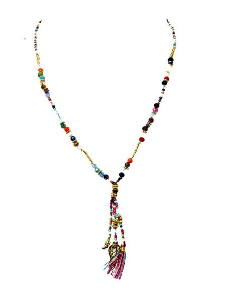 COLLARES COLORIDOS CORTOS PARA VERANO CON BORLAS