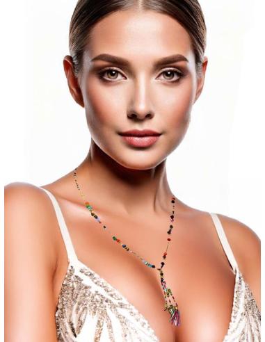 COLLARES COLORIDOS CORTOS PARA VERANO CON BORLAS