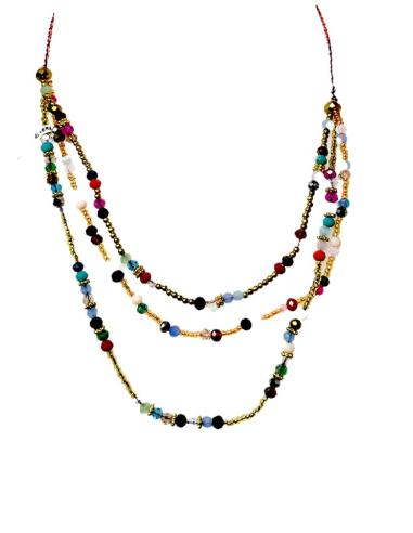 COLLARES MUJER PARA EL VERANO EN COLORES ALEGRES DE VARIAS HILERAS