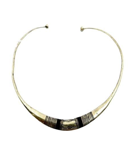 COLLARES DORADOS JOYAS TUAREG CON MADERA DE EBANO