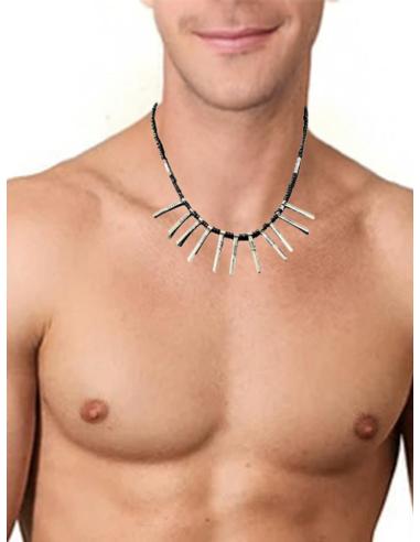 COLLARES TUAREG DE HOMBRE NEGROS Y PLATEADOS | JOYAS BEREBER