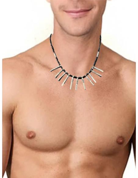 COLLARES TUAREG DE HOMBRE NEGROS Y PLATEADOS | JOYAS BEREBER