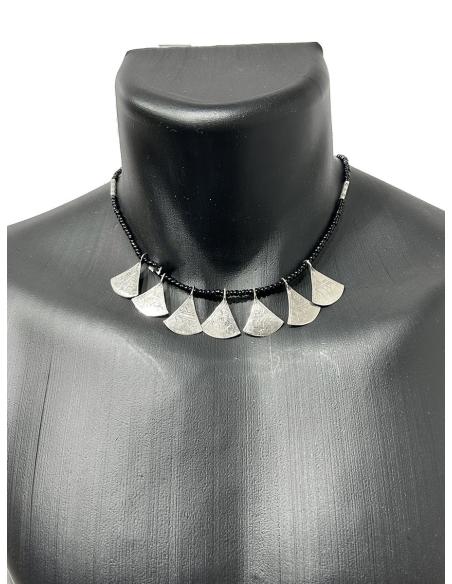 COLLARES TUAREG NEGROS Y PLATEADOS JOYERIA HOMBRE