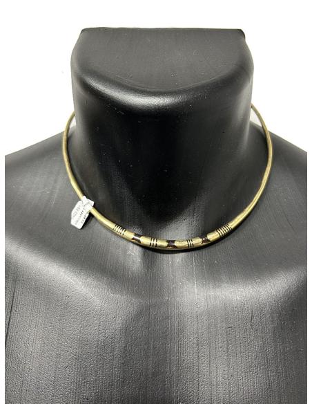 COLLARES HOMBRE DORADOS TRIBALES MADERA EBANO