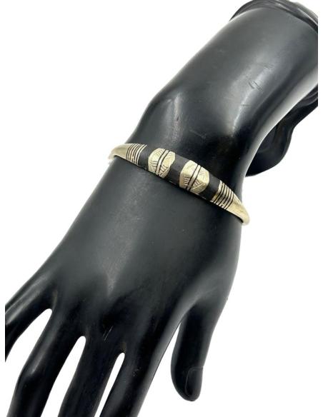 BRAZALETES HOMBRE JOYAS AFRICANAS TUAREG CON MADERA DE EBANO