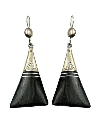 PENDIENTES TUAREG CON MADERA DE EBANO