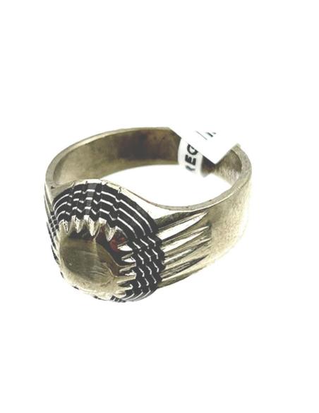 ANILLOS HOMBRE PLATA TUAREG CON MADERA DE EBANO SELLO CUADRADO