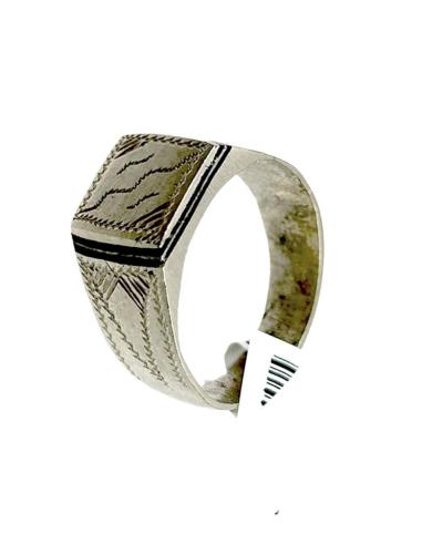 ANILLOS HOMBRE PLATEADOS CON MADERA DE EBANO