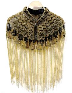 CAPAS JOYA DORADAS Y NEGRAS CON FLECOS ESTILOSOS | MODA MUJER