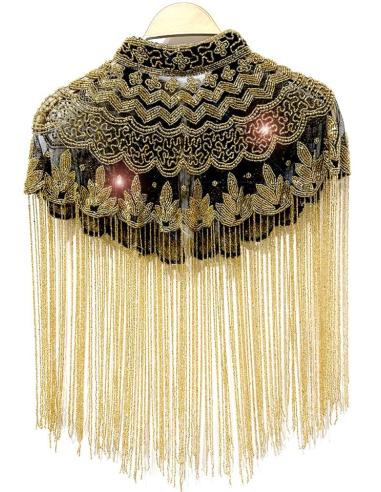 CAPAS JOYA DORADAS Y NEGRAS CON FLECOS ESTILOSOS | MODA MUJER