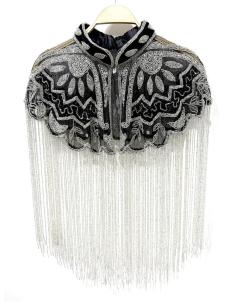 CAPAS JOYA NEGRAS Y PLATEADAS CON ESTILOSOS FLECOS | MODA MUJER