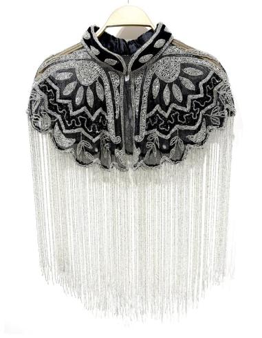 CAPAS JOYA NEGRAS Y PLATEADAS CON ESTILOSOS FLECOS | MODA MUJER