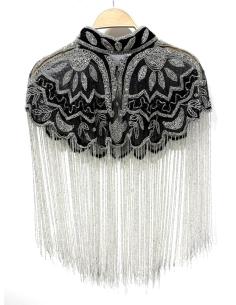 CAPAS JOYA NEGRAS Y PLATEADAS CON ESTILOSOS FLECOS | MODA MUJER 2
