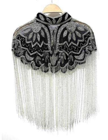 CAPAS JOYA NEGRAS Y PLATEADAS CON ESTILOSOS FLECOS | MODA MUJER