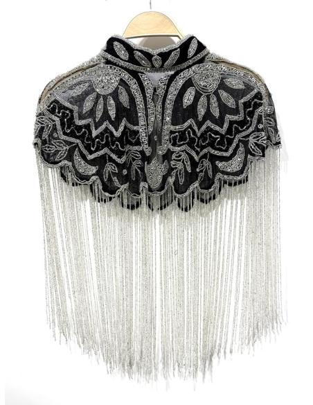 CAPAS JOYA NEGRAS Y PLATEADAS CON ESTILOSOS FLECOS | MODA MUJER