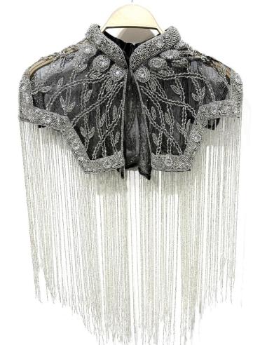 CAPAS MUJER NEGRAS Y PLATEADAS CON FLECOS JOYA | MODA MUJER