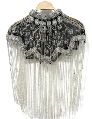 CAPAS MUJER NEGRAS Y PLATEADAS CON FLECOS JOYA | MODA MUJER