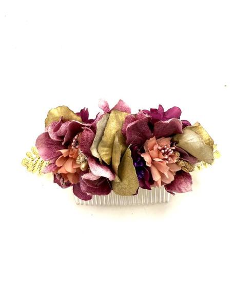 PEINETAS BODA DORADAS Y MORADAS ACCESORIOS CABELLO | TOCADOS MUJER