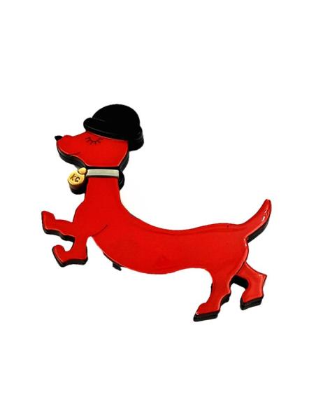 BROCHES ROJOS DE PERRITO SALCHICHA | EL JARDIN DEL DESEO