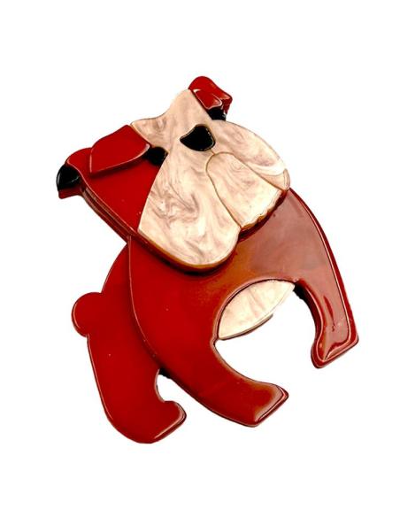 BROCHES ROJOS PARA MUJER DE PERRITO BULLDOG | EL JARDIN DEL DESEO