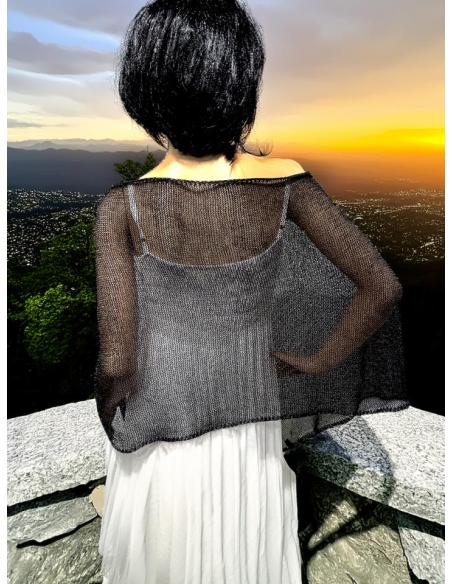 CHALES NEGROS METALIZADOS PARA BODAS Y EVENTOS | CHALES INVITADA