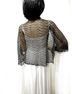 CHALES FIESTA NEGROS METALIZADOS CON MANGAS | CAPAS INVITADA BODAS