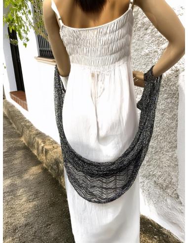 CHALES FIESTA NEGROS METALIZADOS CON MANGAS | CAPAS INVITADA BODAS