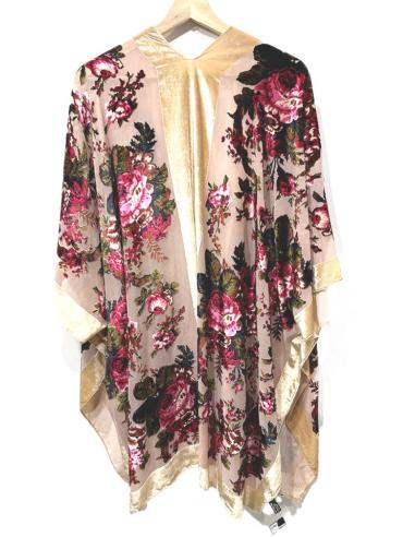 KIMONOS DE MUJER ROSAS ESTAMPADOS | ACCESORIOS SEDA BODAS