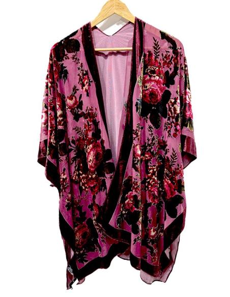 KIMONOS DE MUJER GRANATES ESTAMPADOS | ACCESORIOS SEDA BODAS