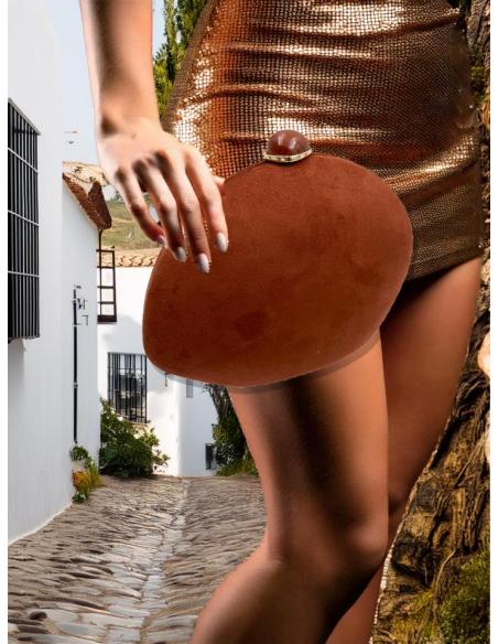 BOLSOS MARRONES CAOBA DISEÑO OVALADO ESPECIAL BODA | BOLSOS FIESTA