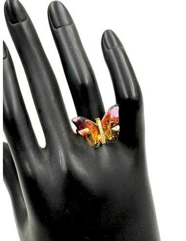 ANILLOS MARIPOSAS ROSAS DE MUJER ACERO Y CIRCON | SORTIJAS MUJER