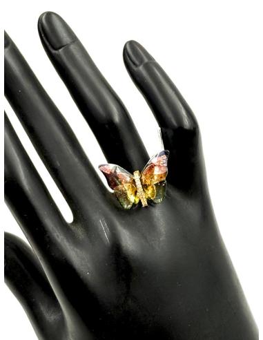 ANILLOS MUJER ROSAS Y GRISES CON MARIPOSA ELEGANTE | SORTIJAS MUJER