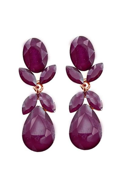 PENDIENTES BUGAMBILIA OSCURO O MORADO CARDENAL PARA DIA Y NOCHE