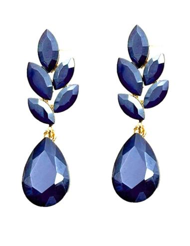 PENDIENTES MUJER AZULES MARINO EN CRISTAL ELEGANTE