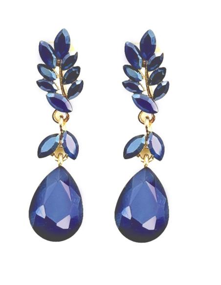 PENDIENTES LARGOS AZULES MARINO PARA NOCHE Y BODAS
