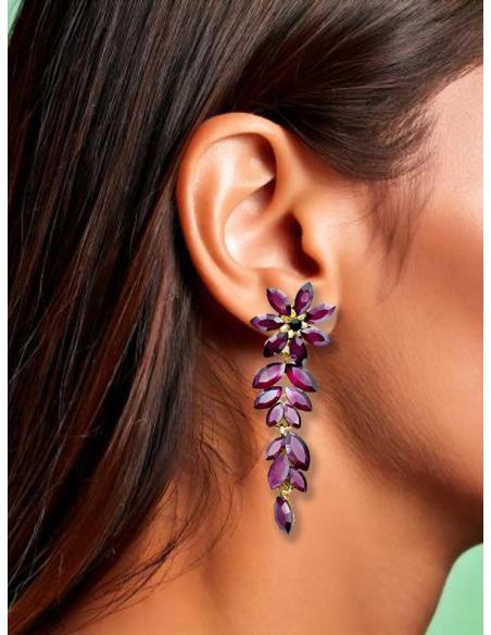 PENDIENTES DE FIESTA BUGAMBILIAS PARA BODAS NOCHE