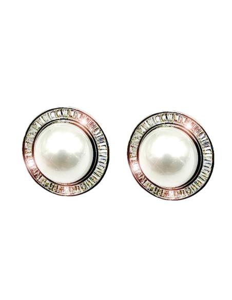 PENDIENTES DE PERLAS DE CLIP PLATEADOS DE FIESTA PARA BODAS Y BAUTIZOS
