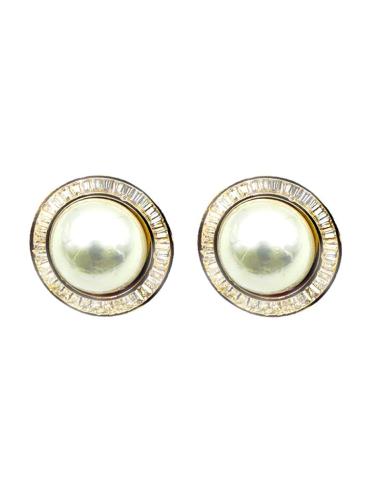 PENDIENTES DE PERLAS DE CLIP DORADOS DE FIESTA PARA BODAS Y BAUTIZOS