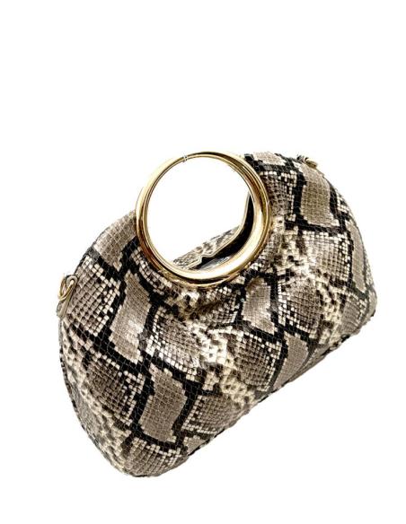 BOLSOS SERPIENTE DE ASA DE MANO DORADA Y CADENA | BOLSOS MUJER