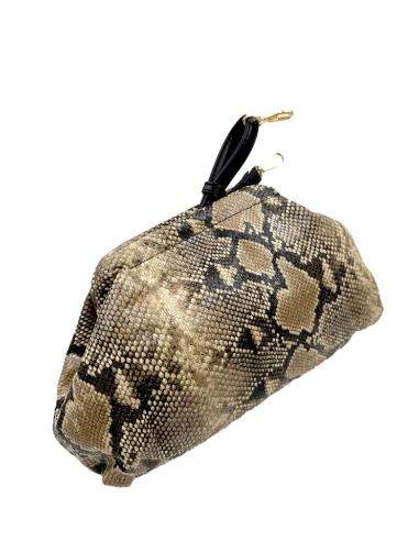BOLSOS MUJER ANIMAL PRINT SERPIENTE BEIGE Y NEGRO | BOLSOS MODA