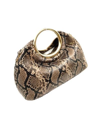 BOLSOS MARRONES SERPIENTE ASA DE MANO Y CADENA | BOLSOS MUJER