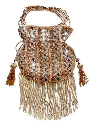 BOLSO BOMBONERA ORO ROSA DE FIESTA | ELEGANCIA EN EVENTOS