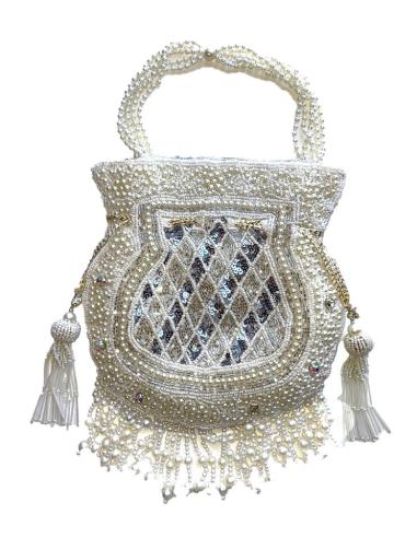 BOLSOS DE CEREMONIA Y NOVIA COLOR PLATA Y BLANCO | BOMBONERAS EXCLUSIVAS